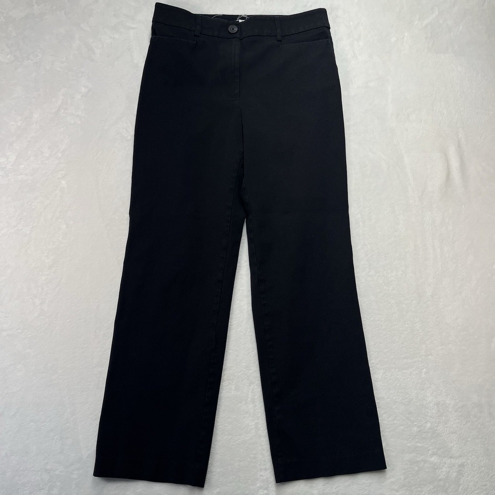 LOFT Outlet Parker Straight Leg Pants Womens 6 Black Minimal Staple